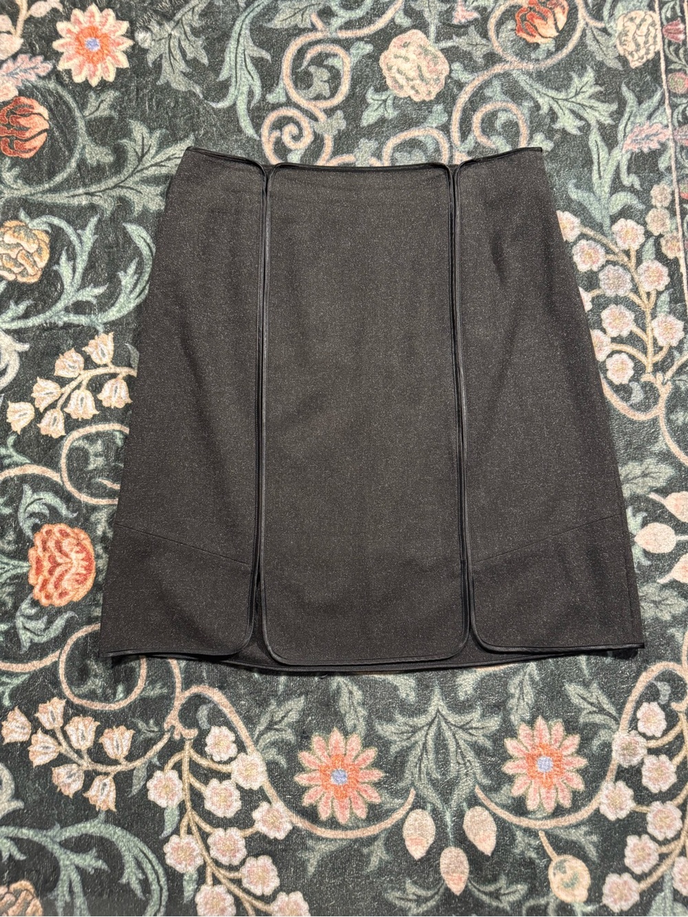 Vintage Dane Lewis Petite Black and Hrey Structured Mini Skirt